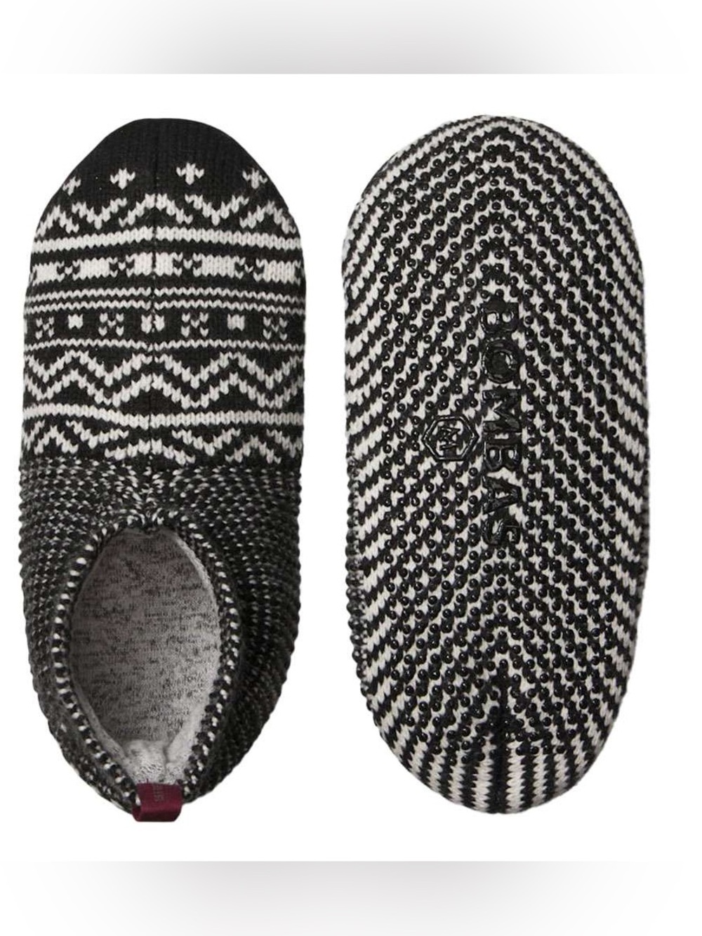 Bombas Gripper Slippers - S (7-8.5) EUC - Black & White